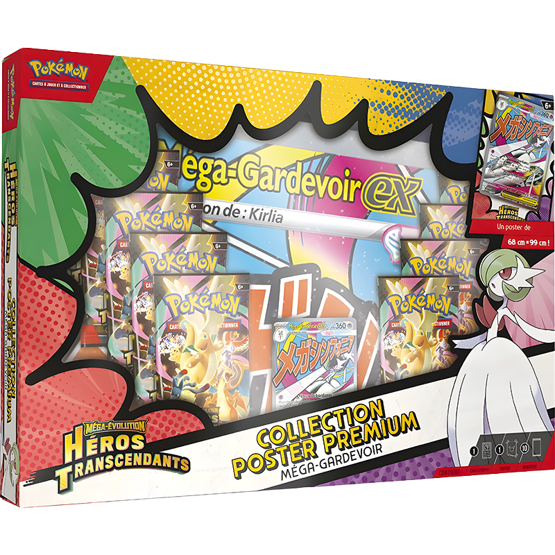 Pokémon – Coffret Collection Poster Premium Méga-Gardevoir – Héros Transcendants ME2.5 – Français